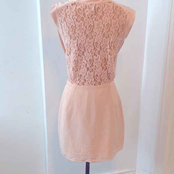 Aritzia Wilfred silk light blush pink lace dress size 6 - Picture 4 of 8